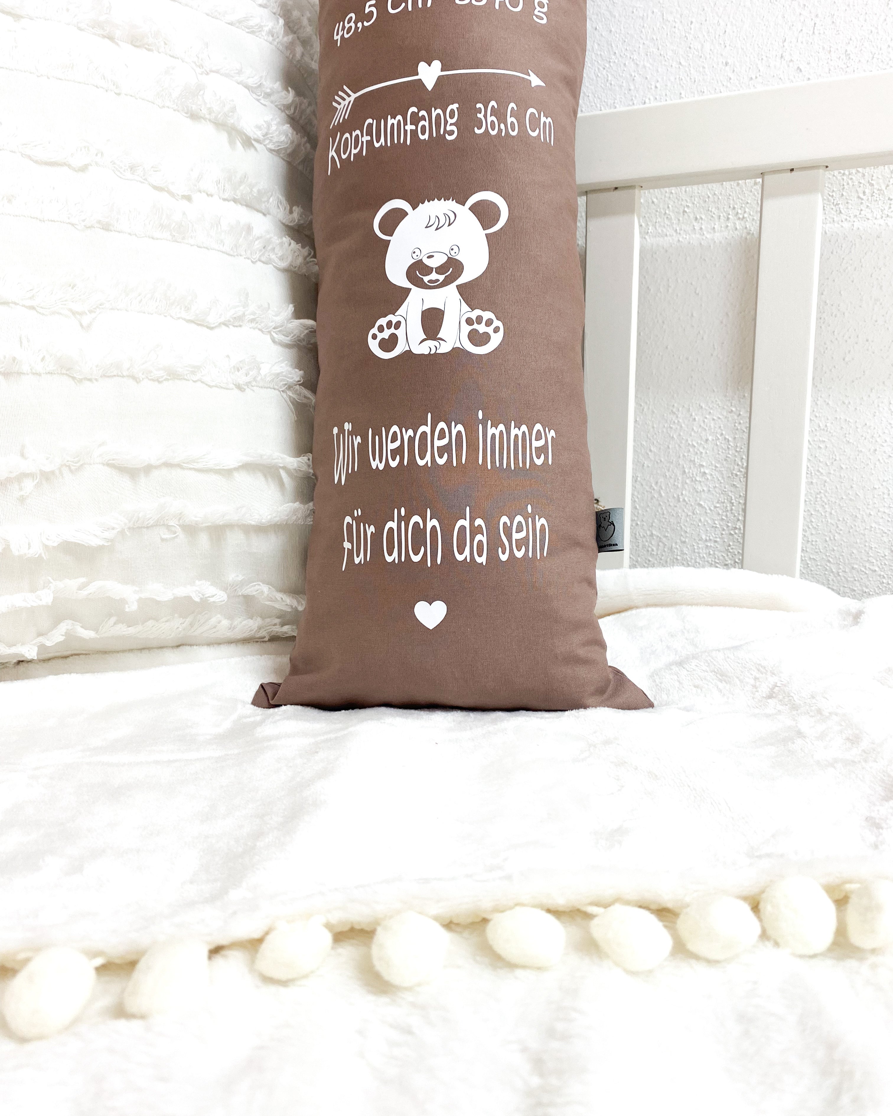 Deko-Geburtskissen nach Größe & Kopfumfang - Hellbraun (Art.Nr.5) Dekokissen