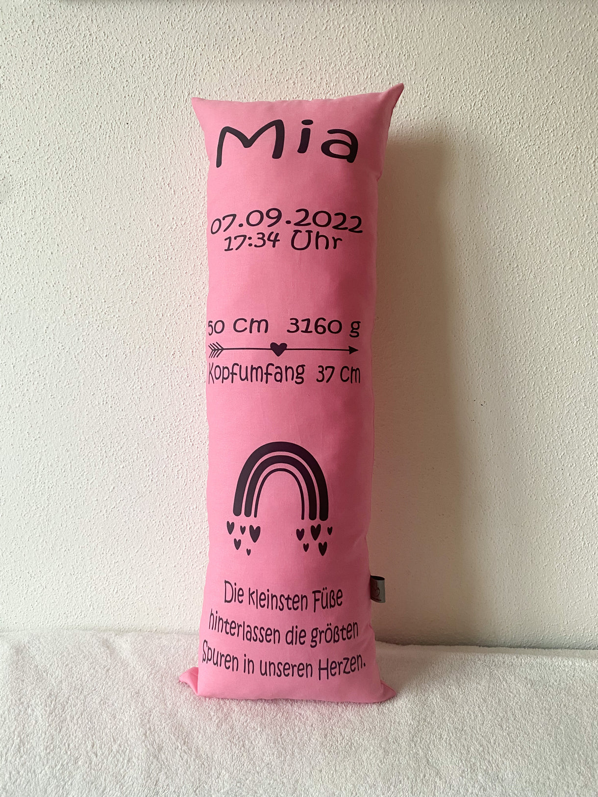 Geburtskissen nach Größe & Kopfumfang - Pink (Art.Nr.9) Dekokissen