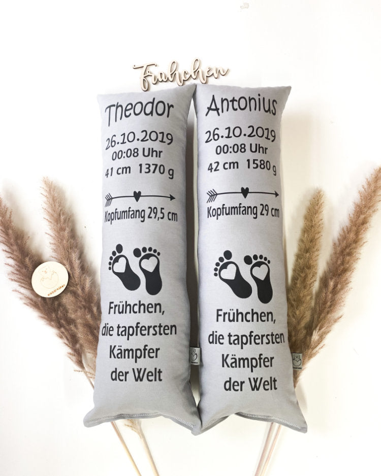 Geburtskissen nach Größe & Kopfumfang - Grau
